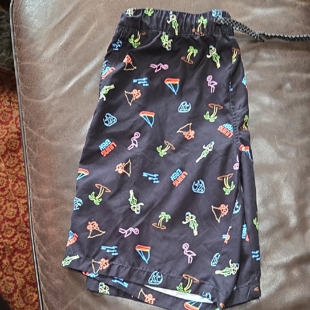 Empyre Black and Pink Elastic Waist Shorts